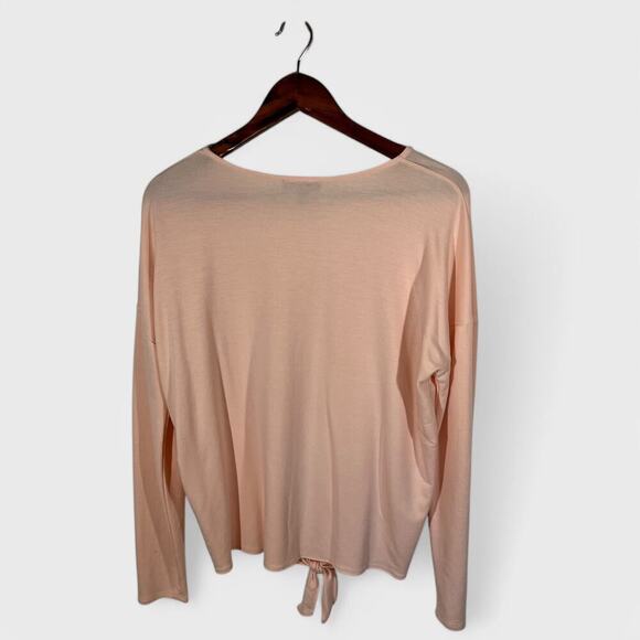 J.Crew Top Boho Coral Pink Jersey Knit Tie Front Dolman Sleeve Medium - Picture 4 of 10